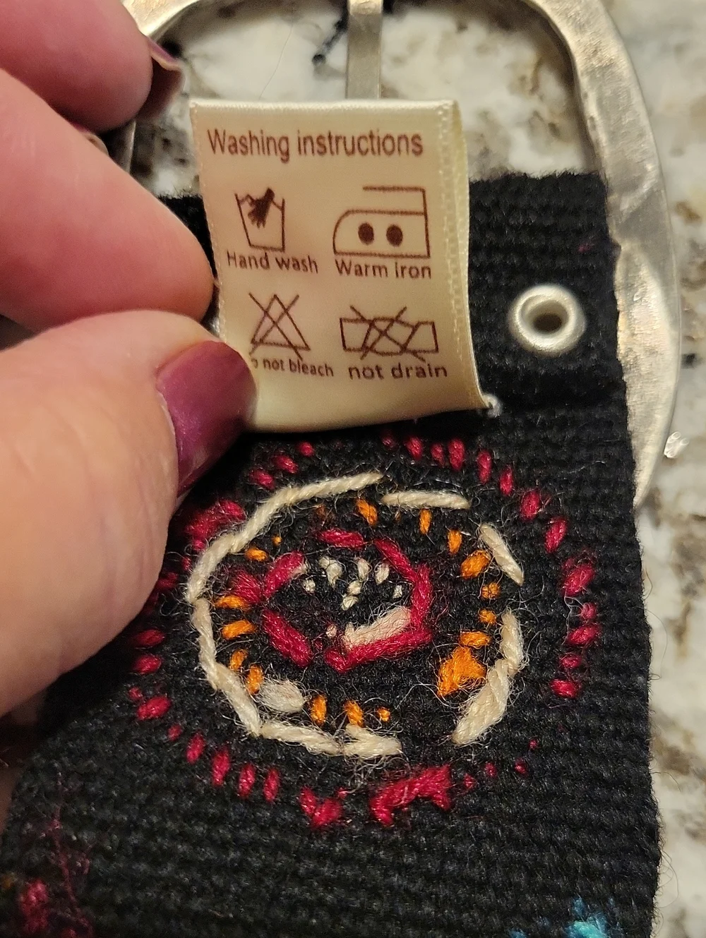 Peruvian Handcrafted Emroidered Sheep Wool Belt